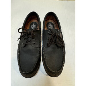 Original Rugged Outback Black Boat Shoes, Size 9.5W